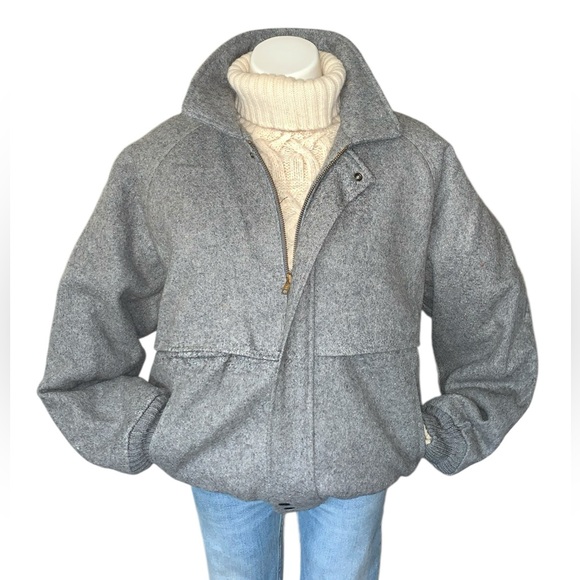 Vintage Jackets & Blazers - v i n t a g e :: Wool Warm Padded Lined Tweed Bomber Jacket